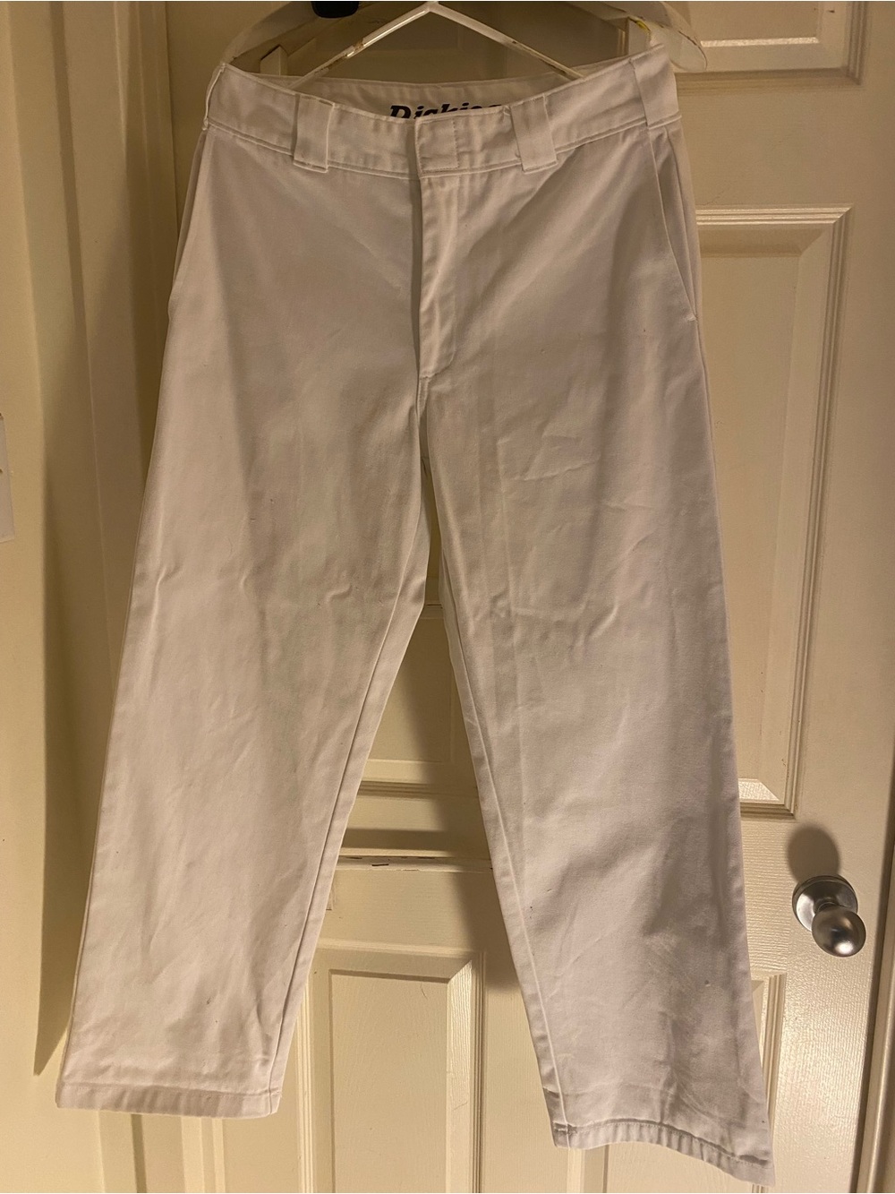 Dickies White Work Pants - crop roll up